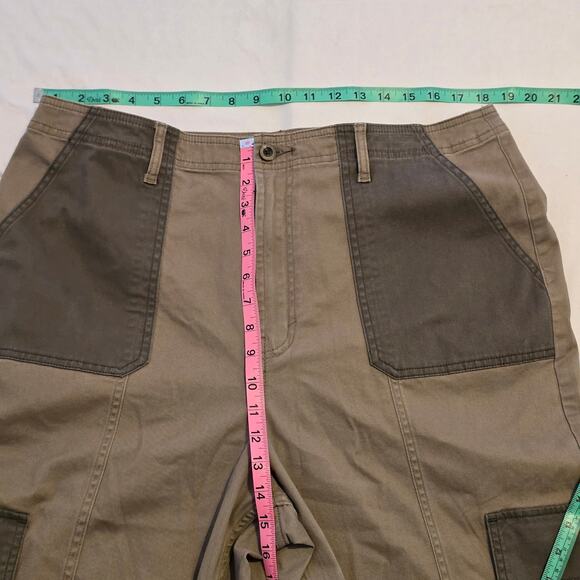 A.n.a Highest Rise vintage straight green cargo pants size 18 - Picture 8 of 9